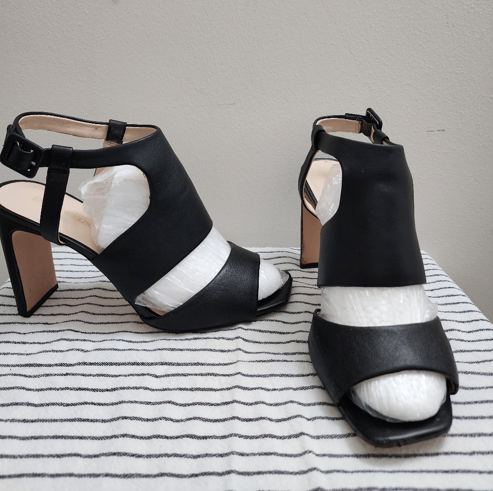 Enzo Angiolini Chic Black Open-Toe Heels